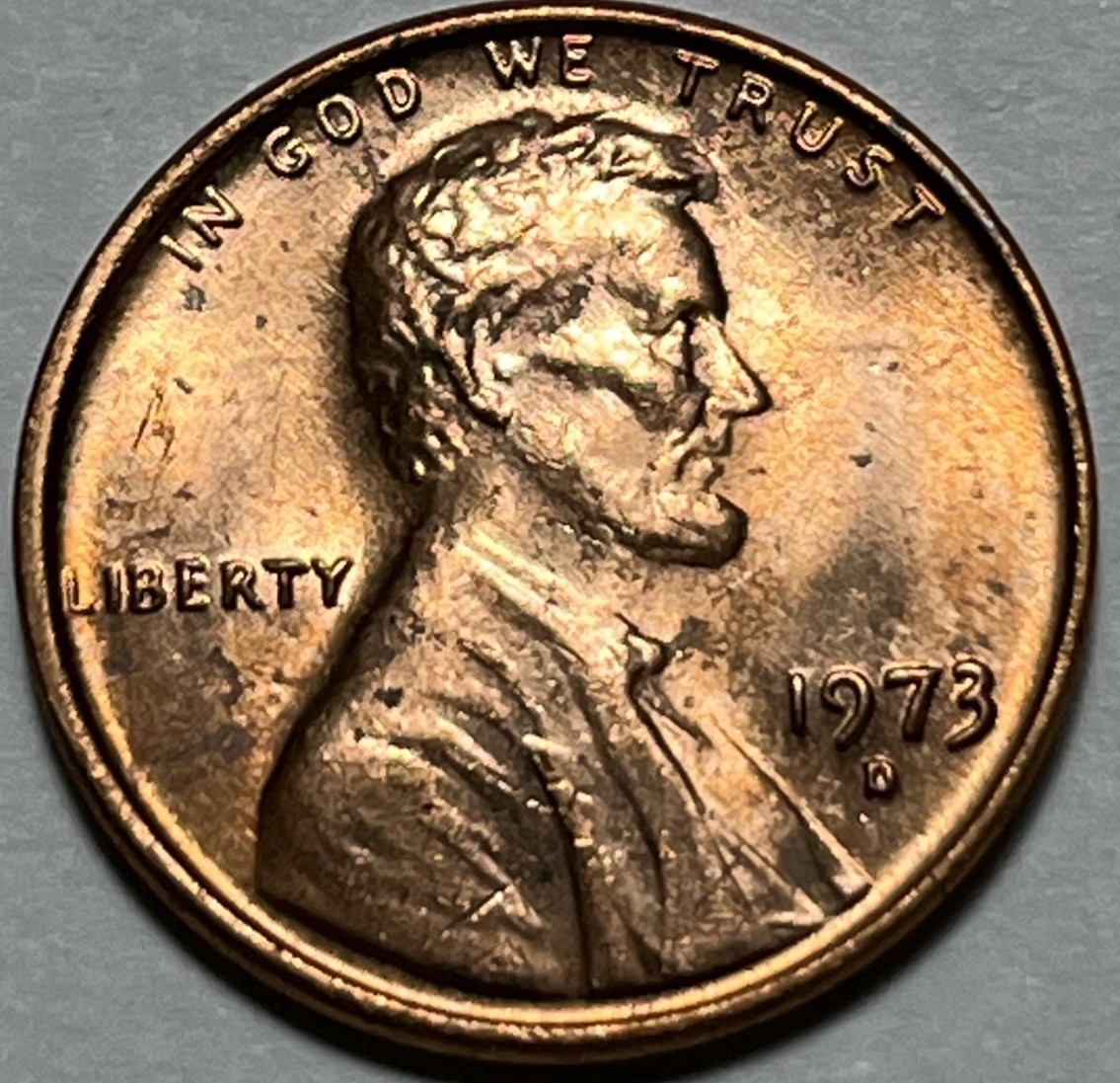 1973 D Penny Errors Missing Features Weak Strike Errors Uncirculated #1