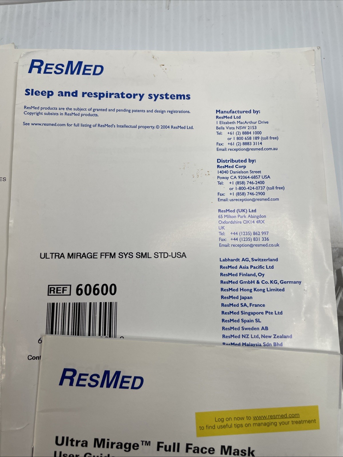 ResMed S8 Escape User Guide Manuals