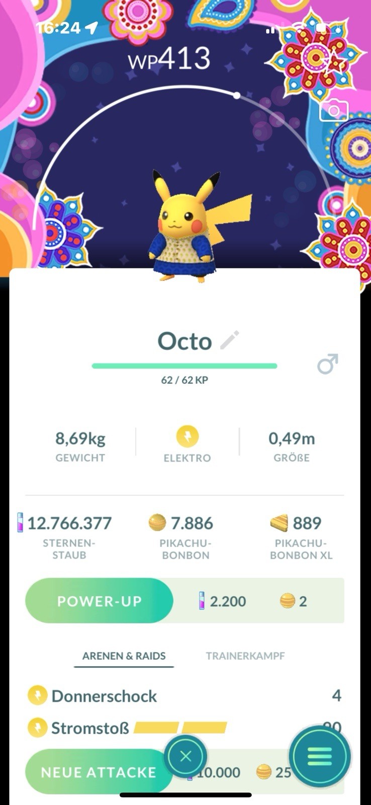 Pokemon Go Pikachu Kurta / Background NON SHINY