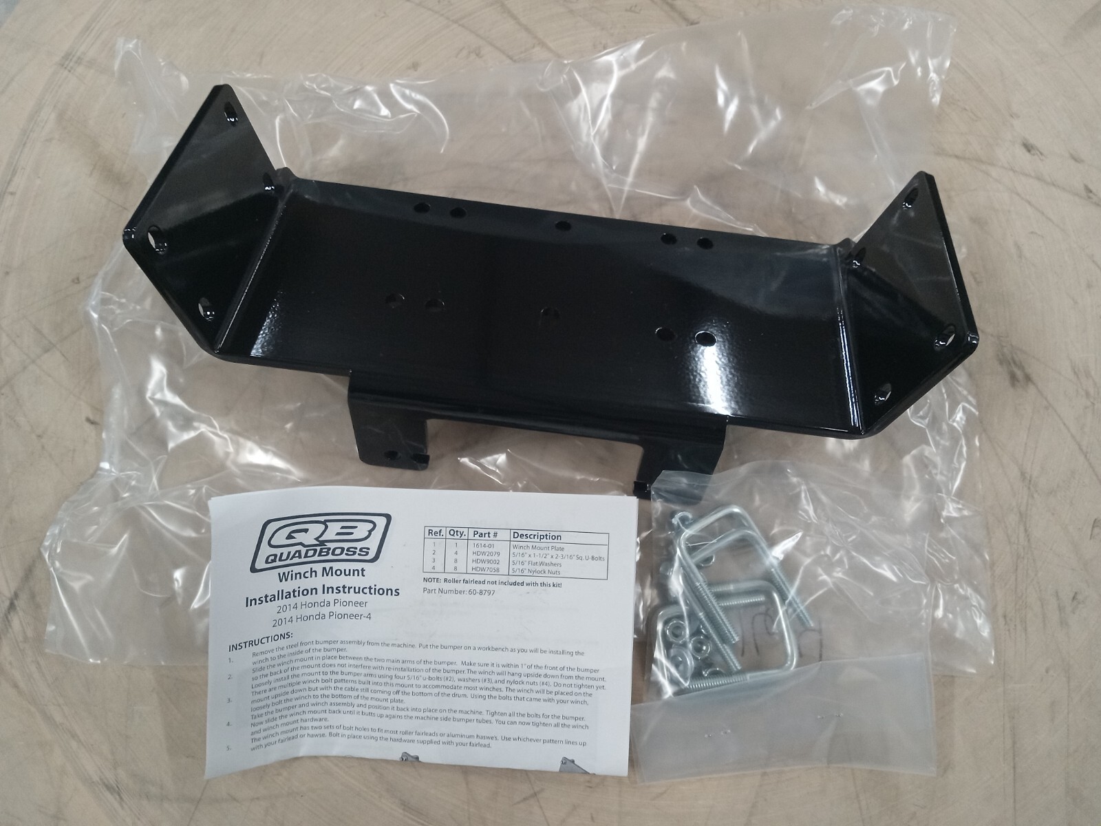 QUADBOSS WINCH MOUNT FOR 2014 HONDA PIONEER AND PIONEER-4 - 60-8797