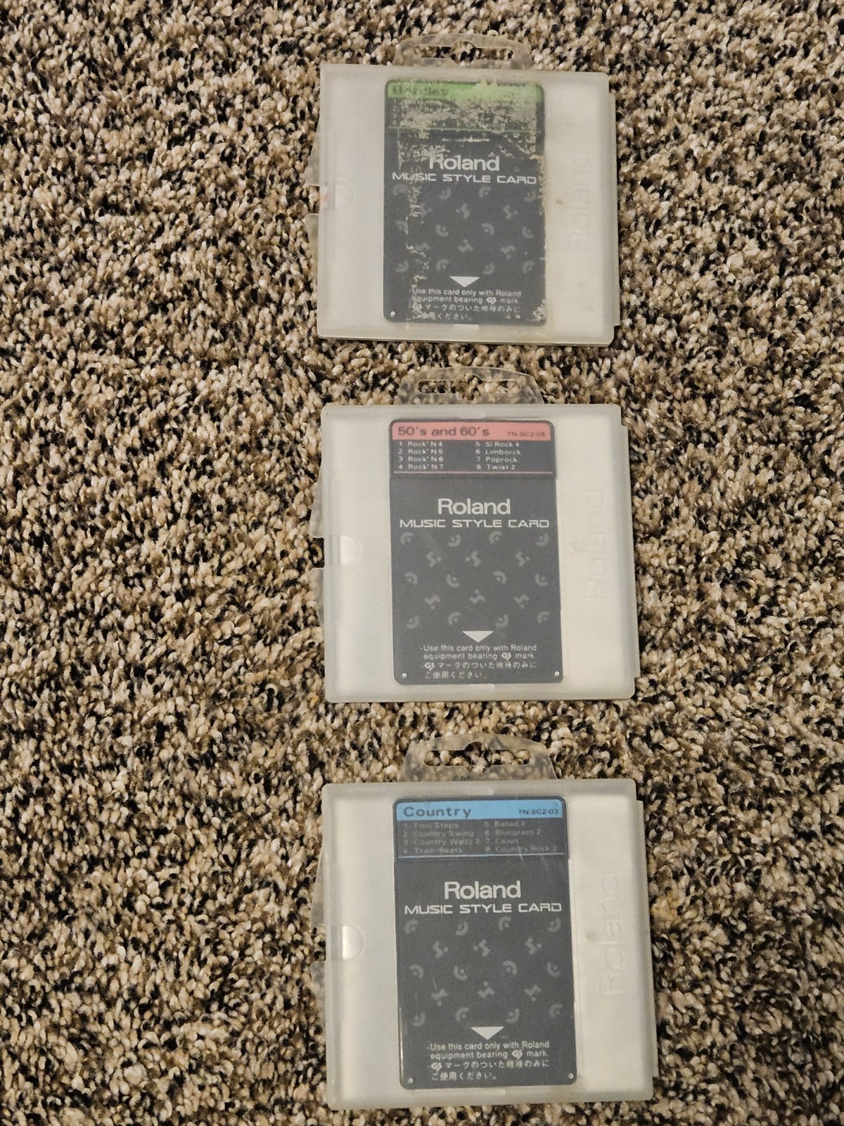 Lot Of 3 Roland TN SC2 Music Style Card The Beatles - Country - 50's & 60's (B)