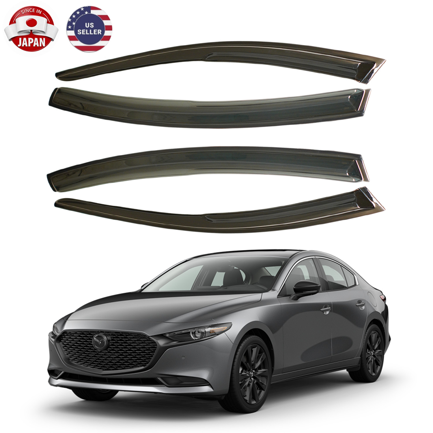 4X For Mazda 6 (2014-2021) Out-channel Window Visors Rain Guards Deflector US