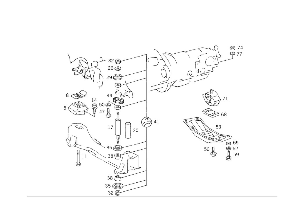 Genuine Mercedes-Benz Rubber Bumper 123-241-00-65