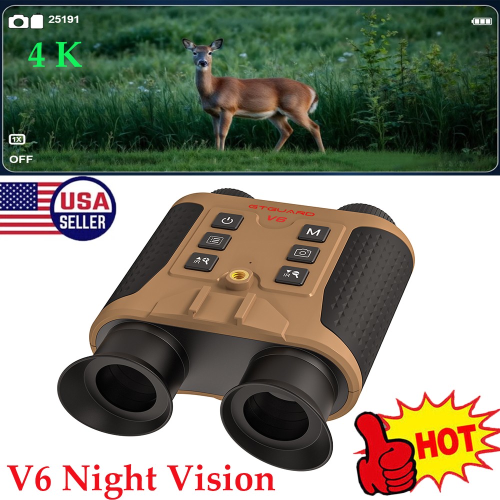 GTGUARD V6 Night Vision Goggles | Wide Angle | Head Mounted and Rechargeable US