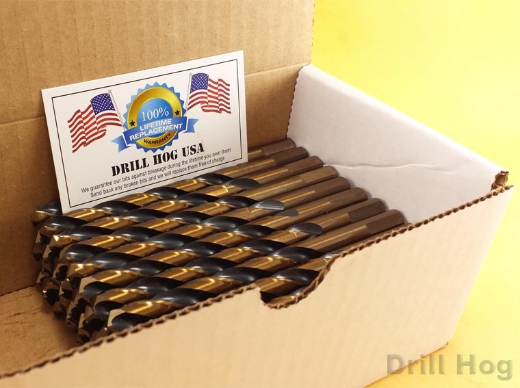 3/8" Drill Bit Bulk Case 3/8" Bits HI-M7 Lifetime Warranty Drill Hog® 100 Pack