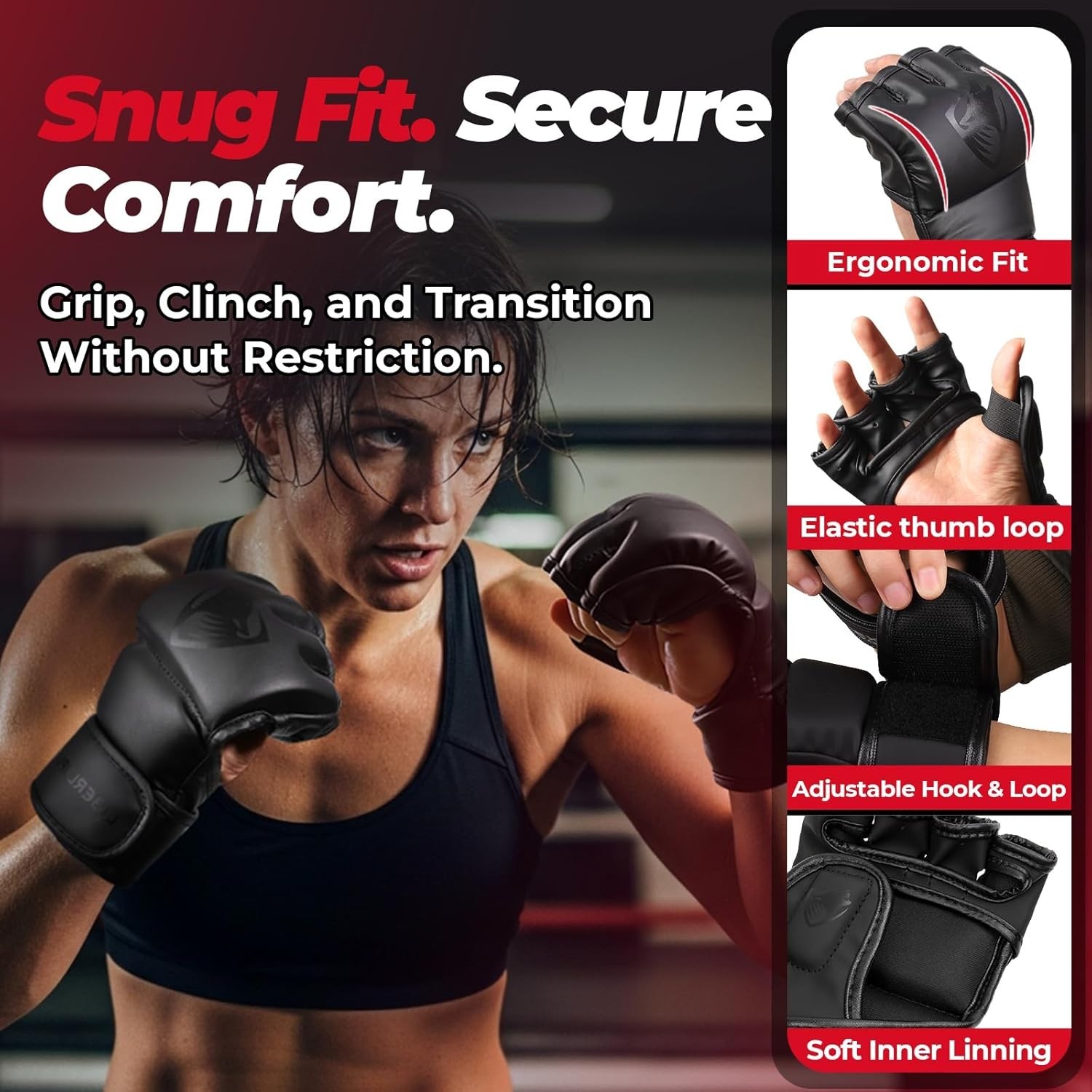 Durable Training Gloves for MMA, Kickboxing & Muay Thai - Small/Medium Size