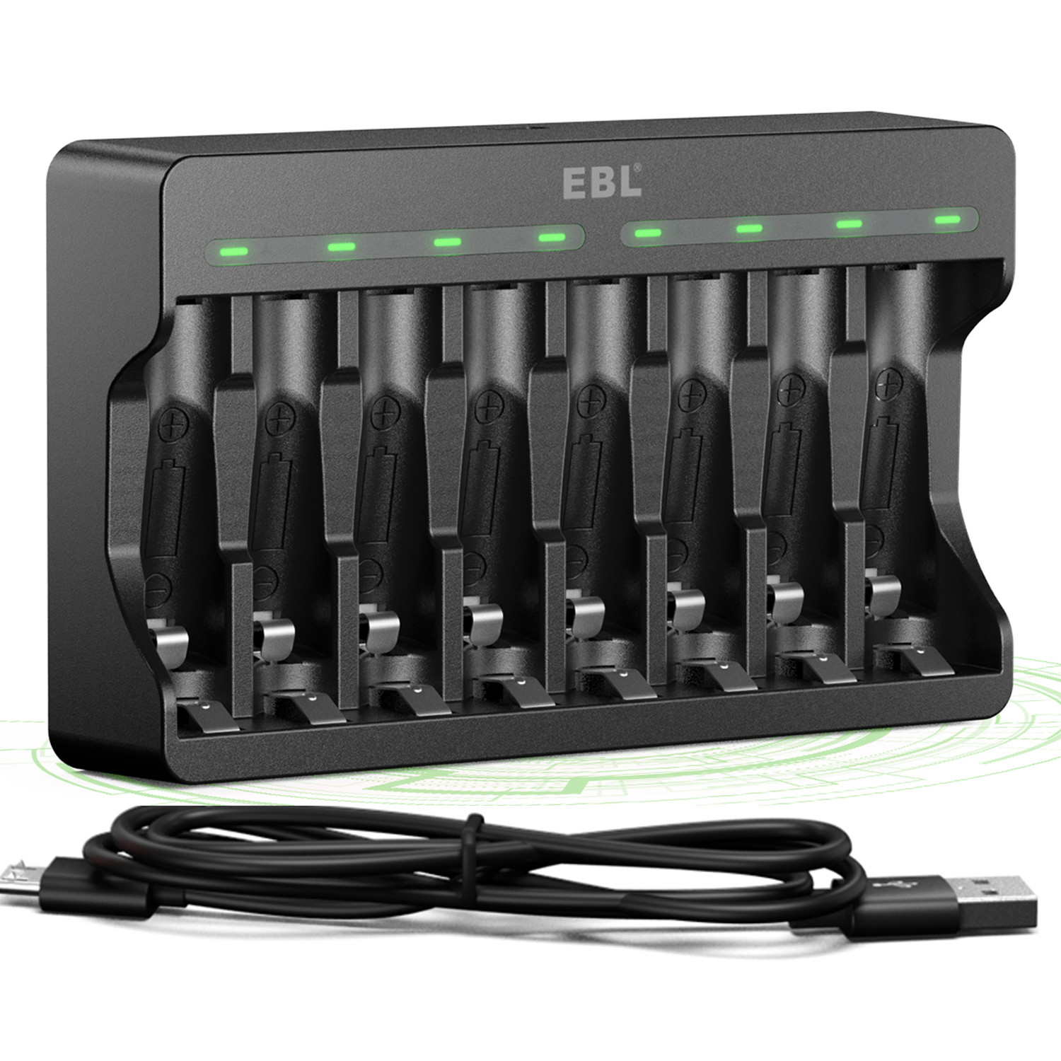 8slots EBL Charger for AA AAA 1.5V Li-ion Battery Rechargeable Batteries