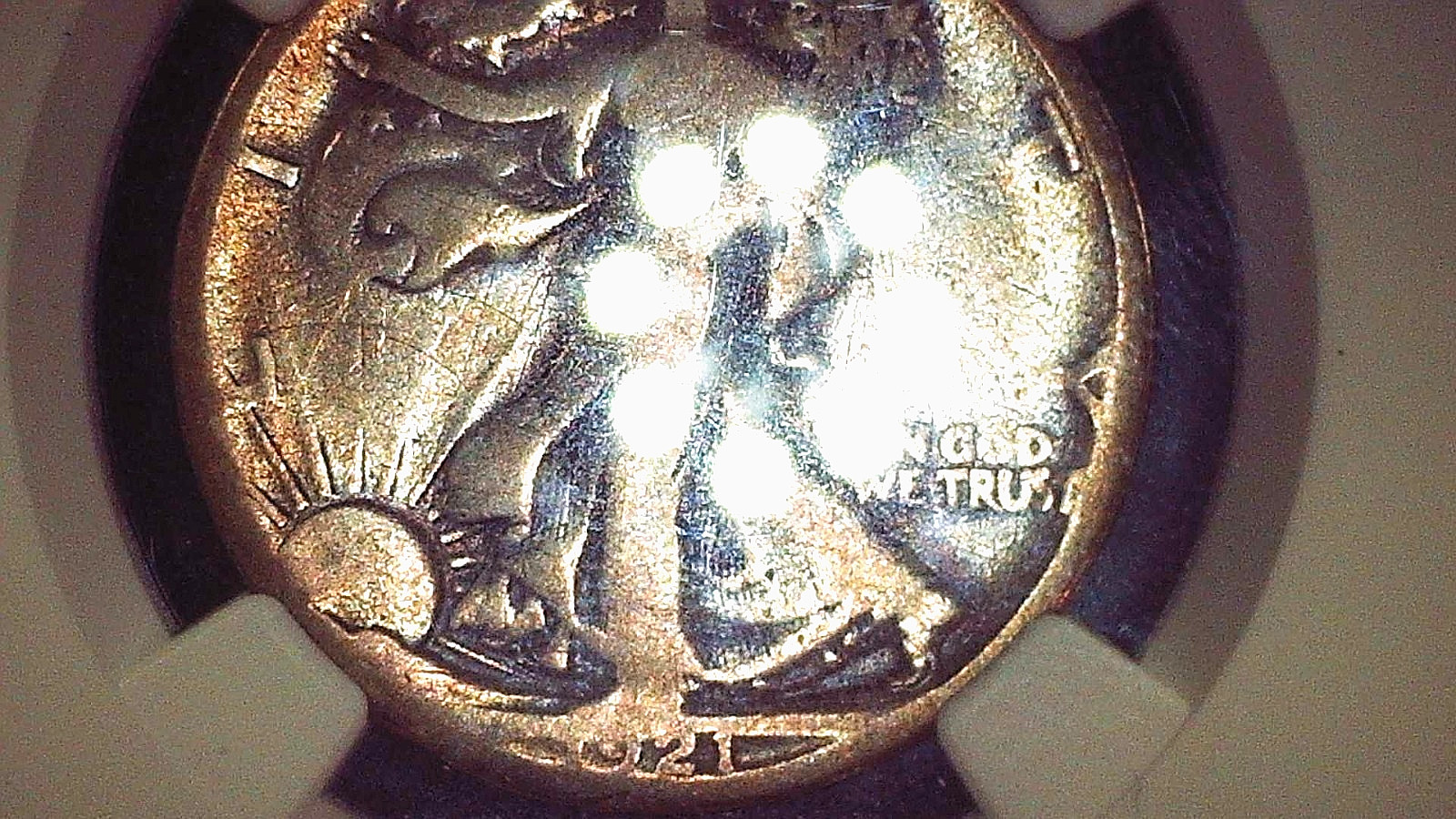 1921 S 50C ngc cleaned Walking half Dollar Fine Detail