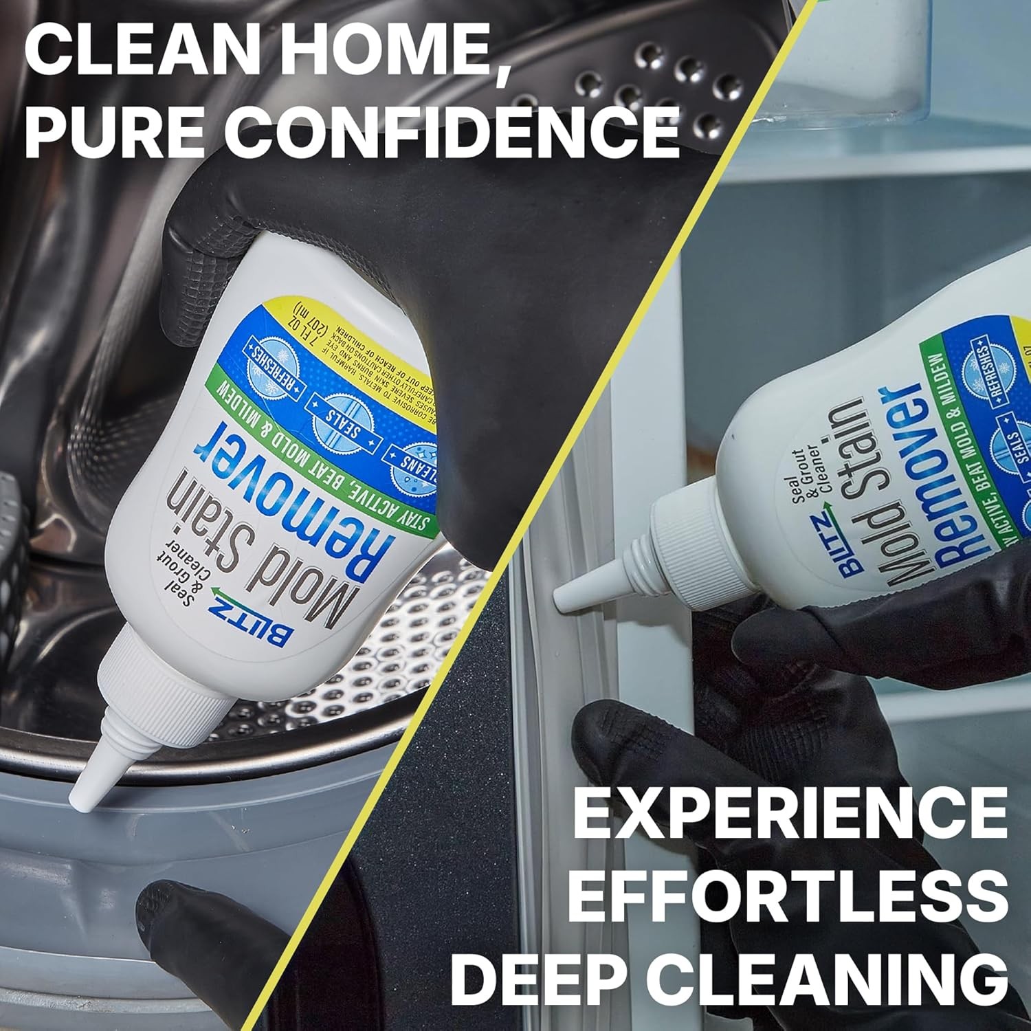 Mold Stain Remover Power Gel Cleaner for Front Loader Washing Machine Seal 7oz