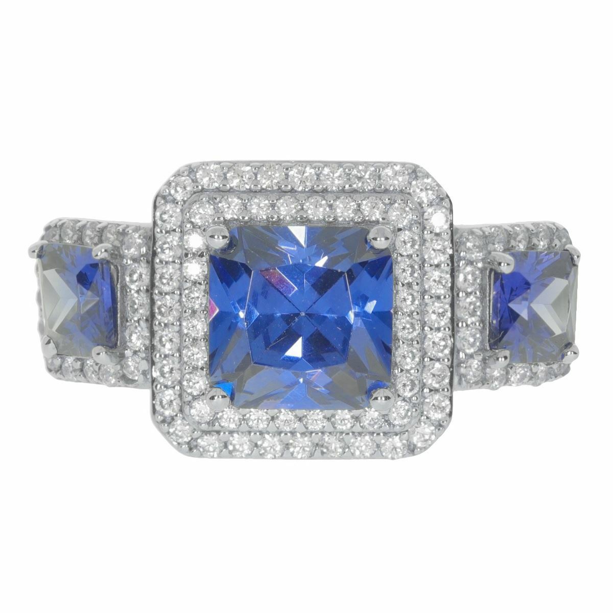 Sterling Silver Semi Mount Ring Setting SQ 8X8mm 5x5mm 3 Stone