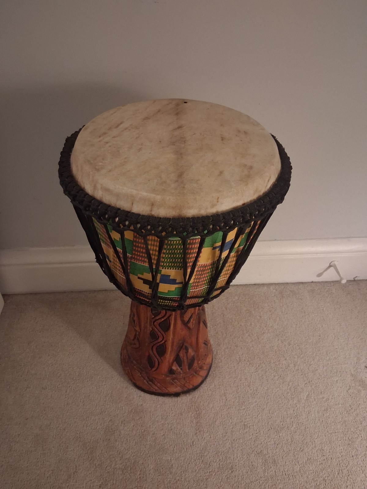 djembe drum west African hand carved