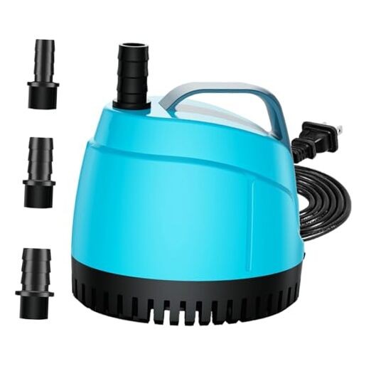 210GPH Ultra Quiet Bottom Suction Submersible Water Pump () 780L/H, 15W Blue