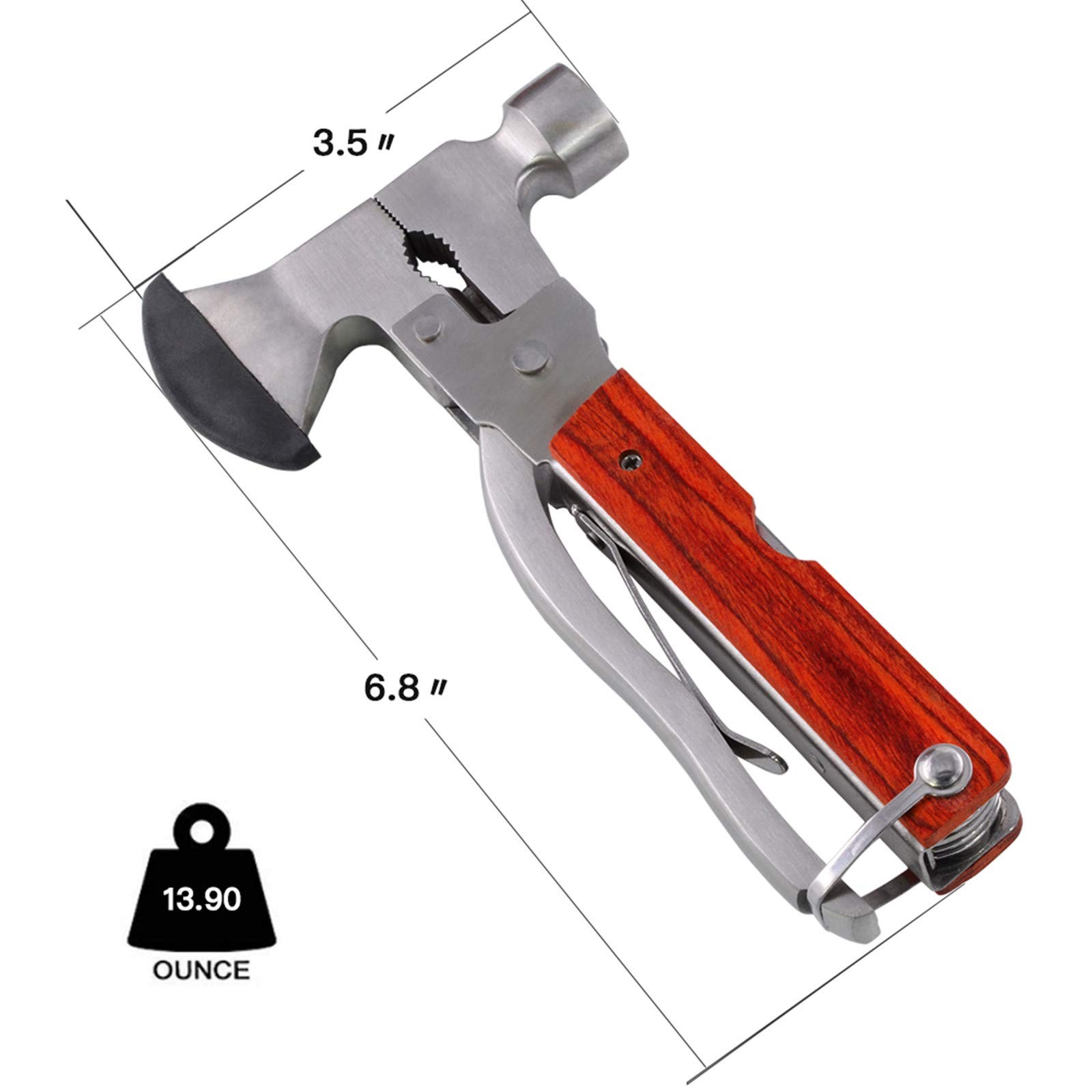 18-in-1 Multitool Camping Axe Hammer, Multi Tool with Plier, Knife
