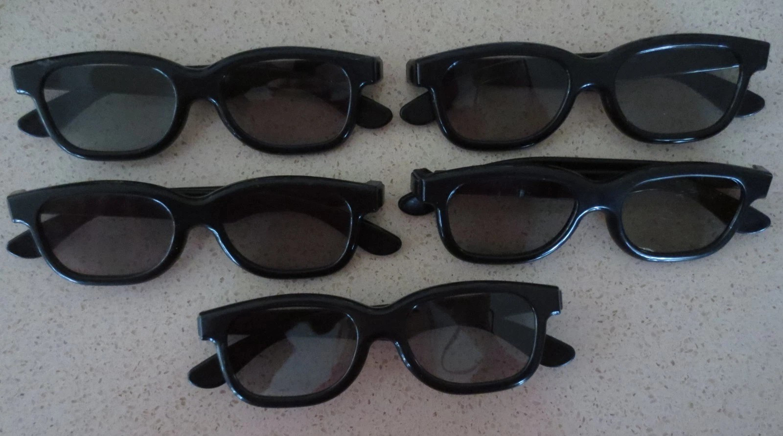 KIDS Size Real D - 3D Movie Glasses in Black Bundle (Pack of 5)