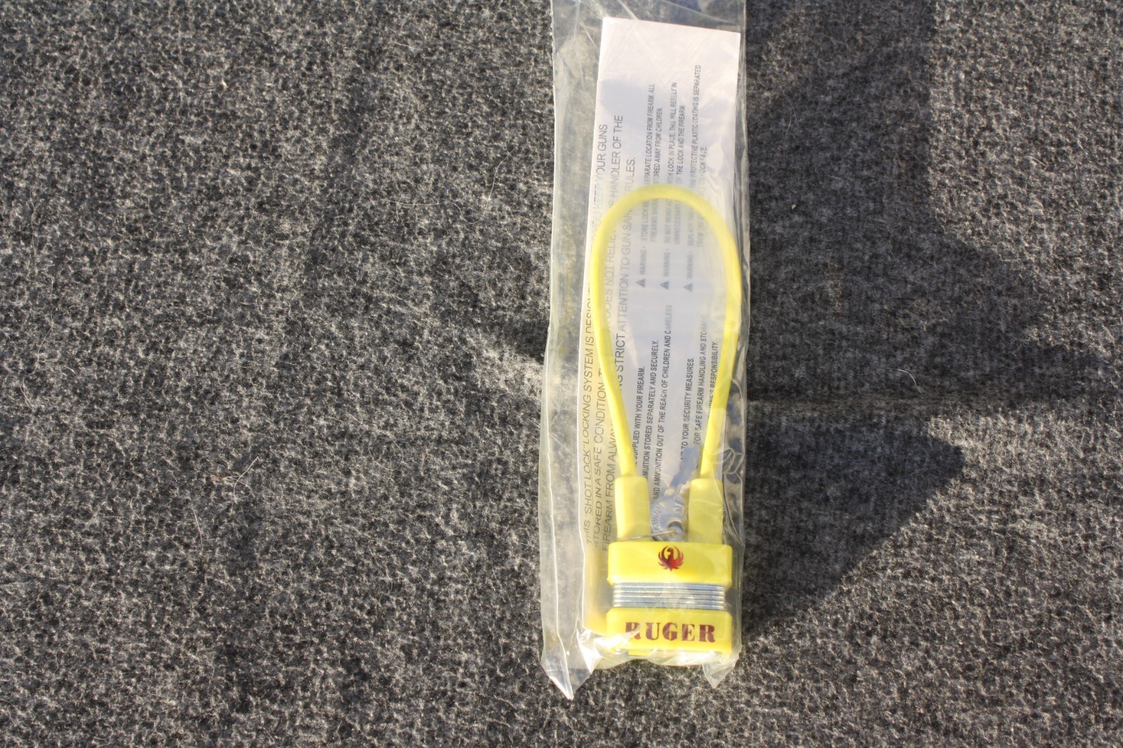 Original RUGER Shotlock Firearm Yellow Gun Cable Lock 2-Key Rifle Handgun Safety
