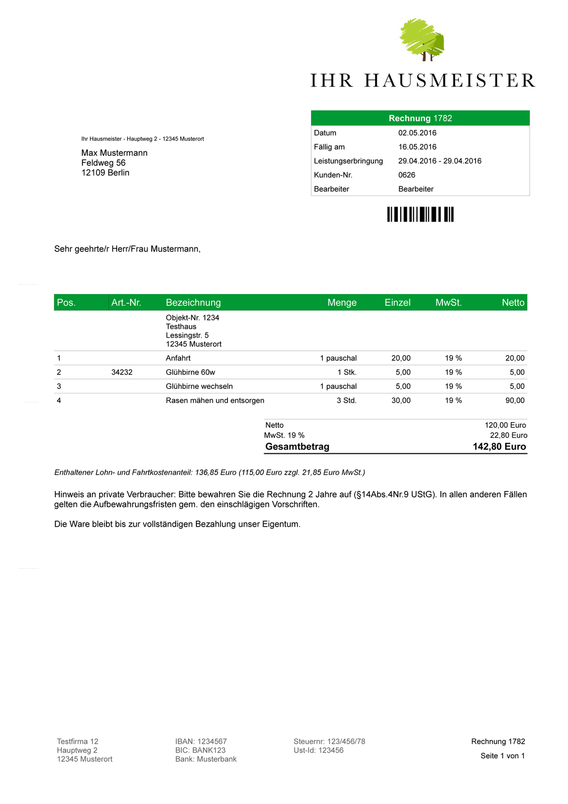 Faktura Manager Hausmeister Software Programm, EDV Verwaltung,Rechnungsprogramm