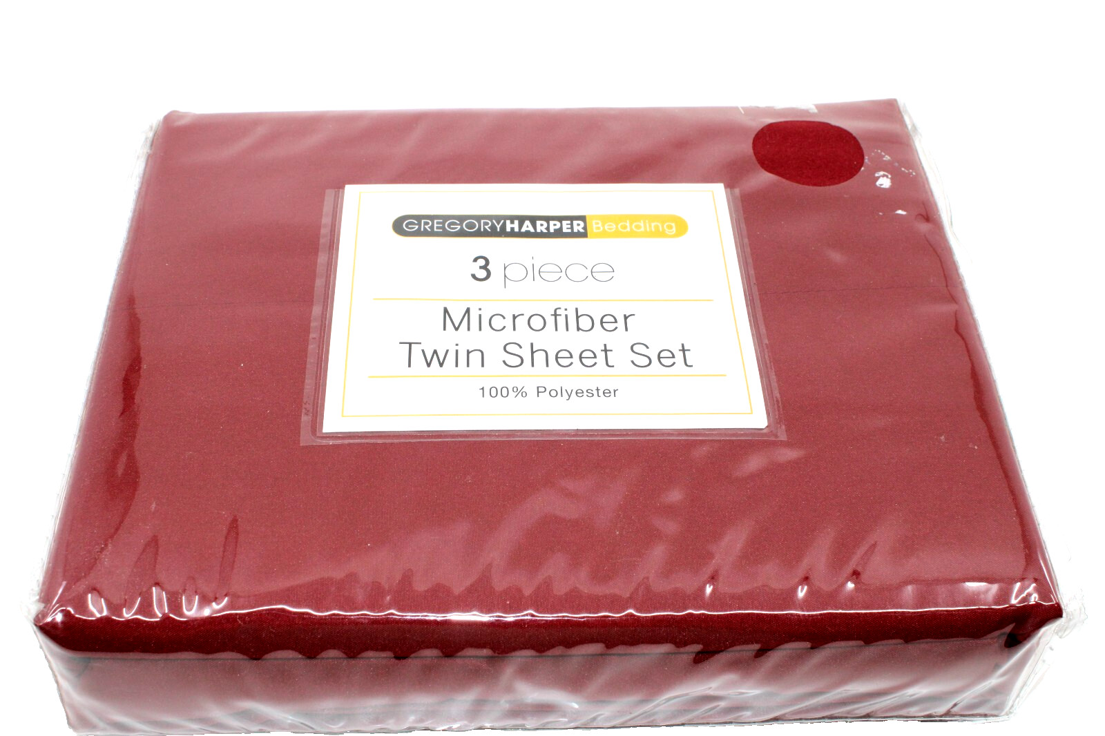 GREGORY HARPER NWT Bedding 3 Piece Microfiber Twin Sheet Set Burgundy Polyester