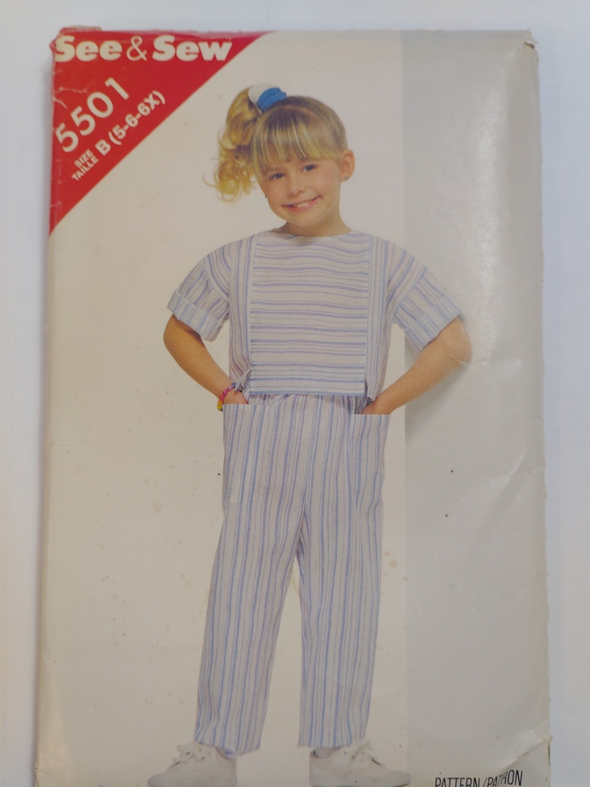 Top Pants Girls See & See 5 6 6X Butterick 5501 Sewing Pattern Pullover Pockets