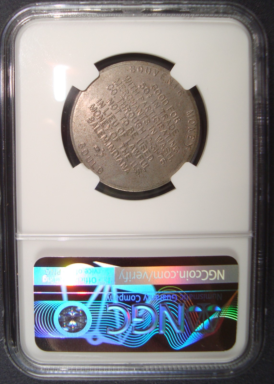 1976 Gould Bicentennial 50¢ Token - Titanium Plain Edge NGC MS63