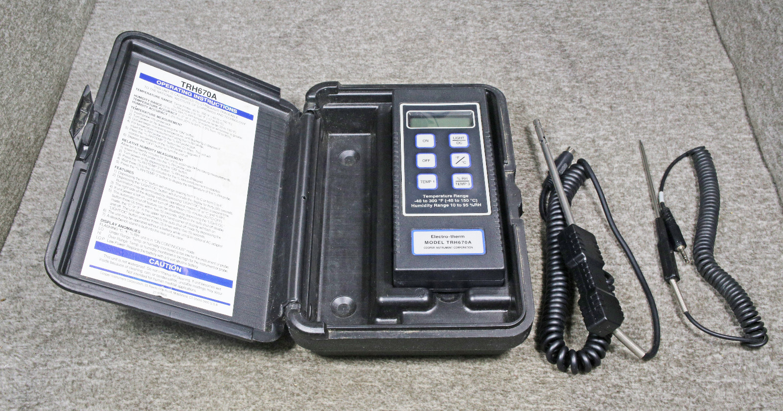 Cooper Electro Therm TRH670A Temperature & Humidity Meter