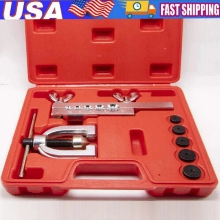 Brake line Flaring Tool, Double Flaring Tool kit Copper Aluminum Soft Steel Brak