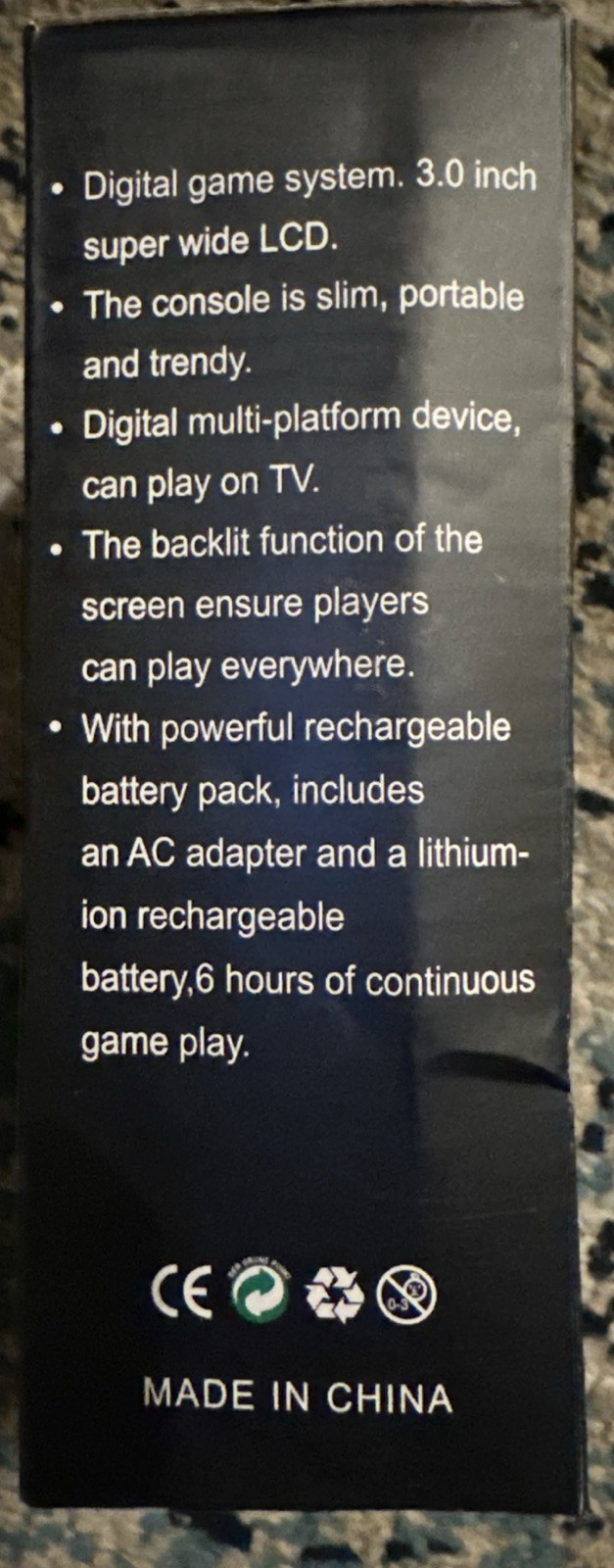 Game Box Plus digital game system, rechargeable battery - white