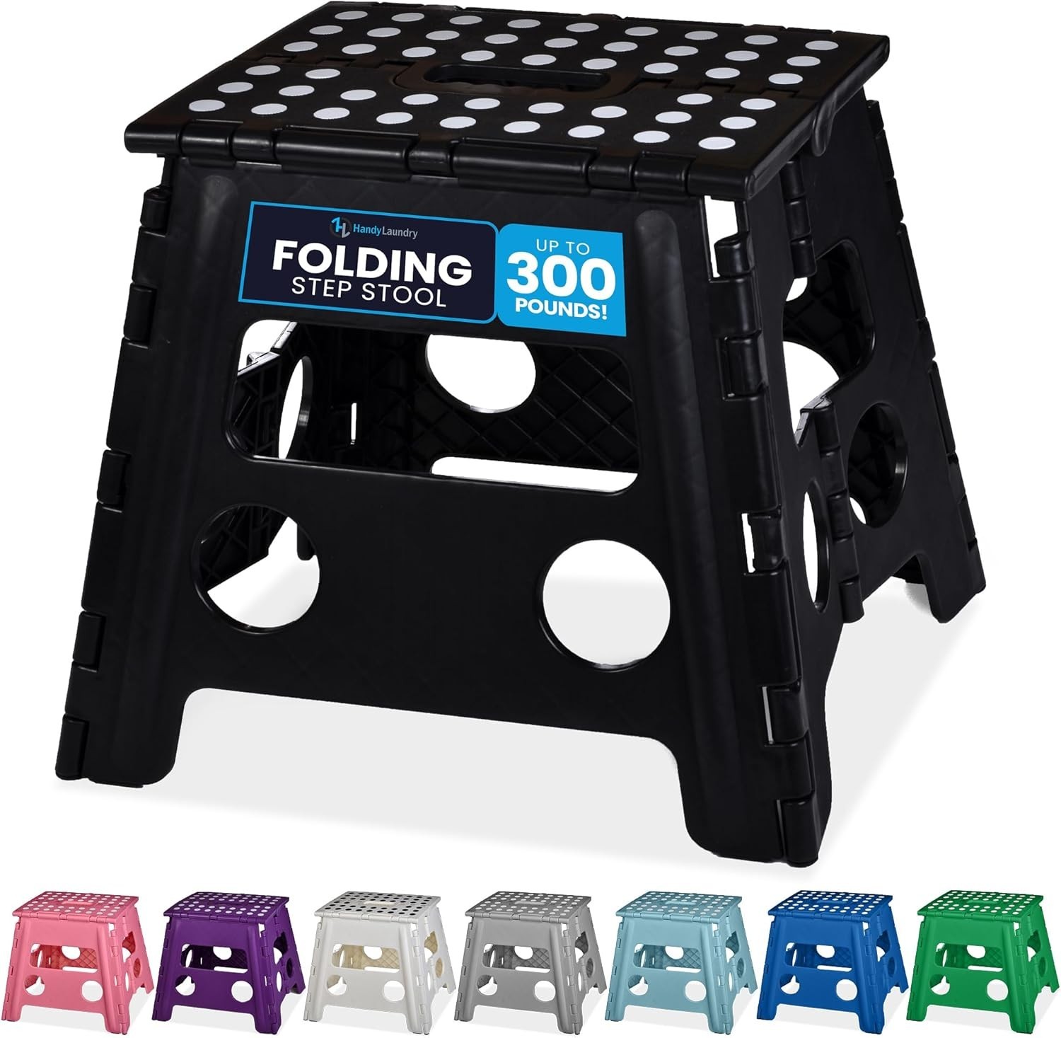 Folding Lightweight Step Stool Sturdy Enough to Support Adults & Safe Enough