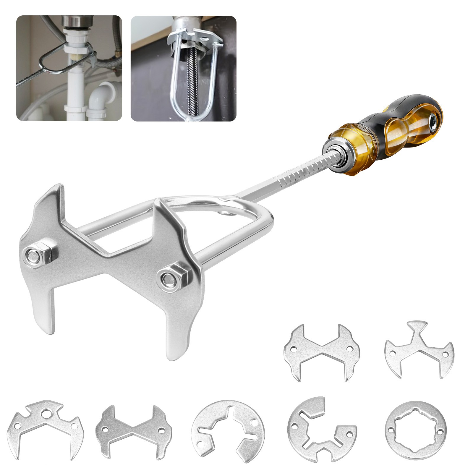 8pcs Multi Function Sink Wrench Under Sink Faucet Installer Plumbing Repair Tool
