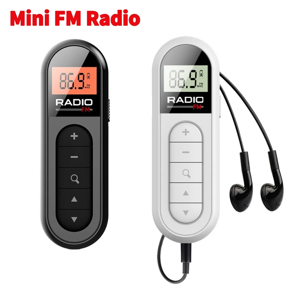Rechargeable Portable Pocket Digital AM FM Radio LCD Stereo Music News Receiver