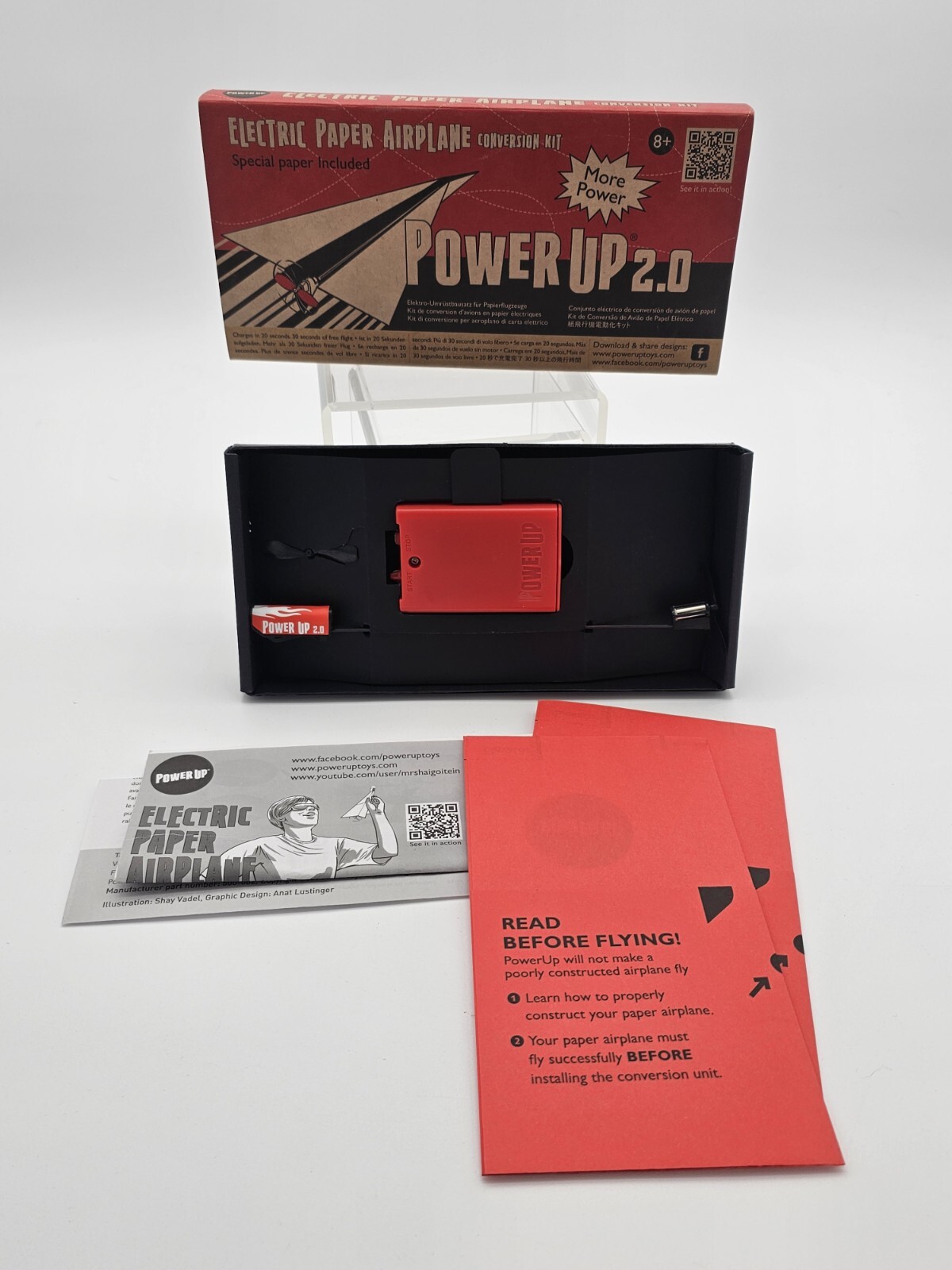 Power Up 2.0 Electric Paper Airplane Conversion Kit 8+ Fun Activity Open Box