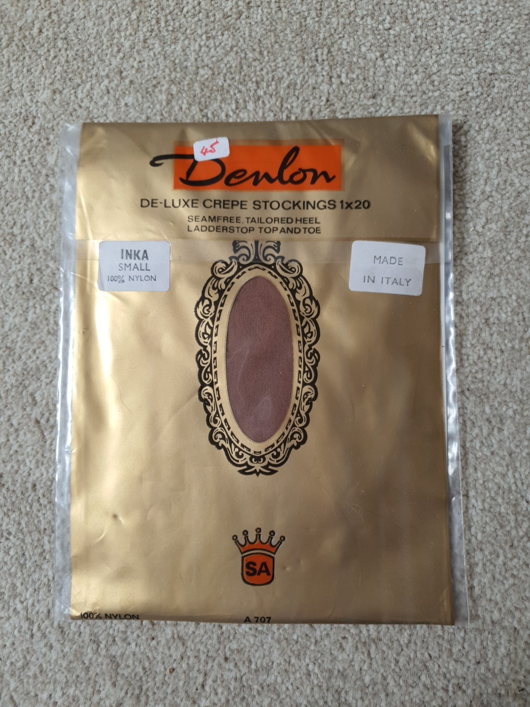 Vintage Denlon De-luxe Stockings Inka Size S 20 Denier New