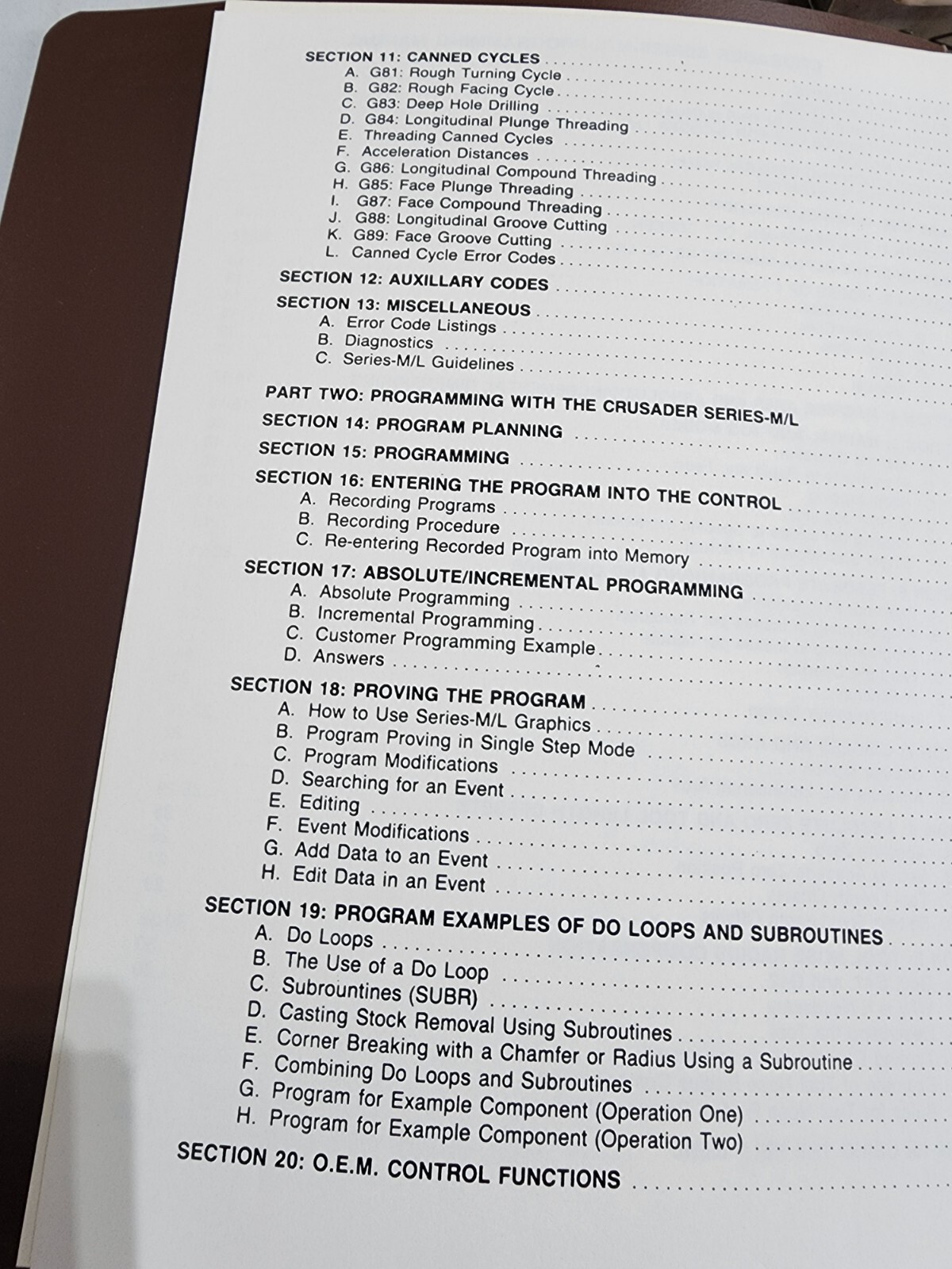 Anilam Crusader Series M/L Programming Manual