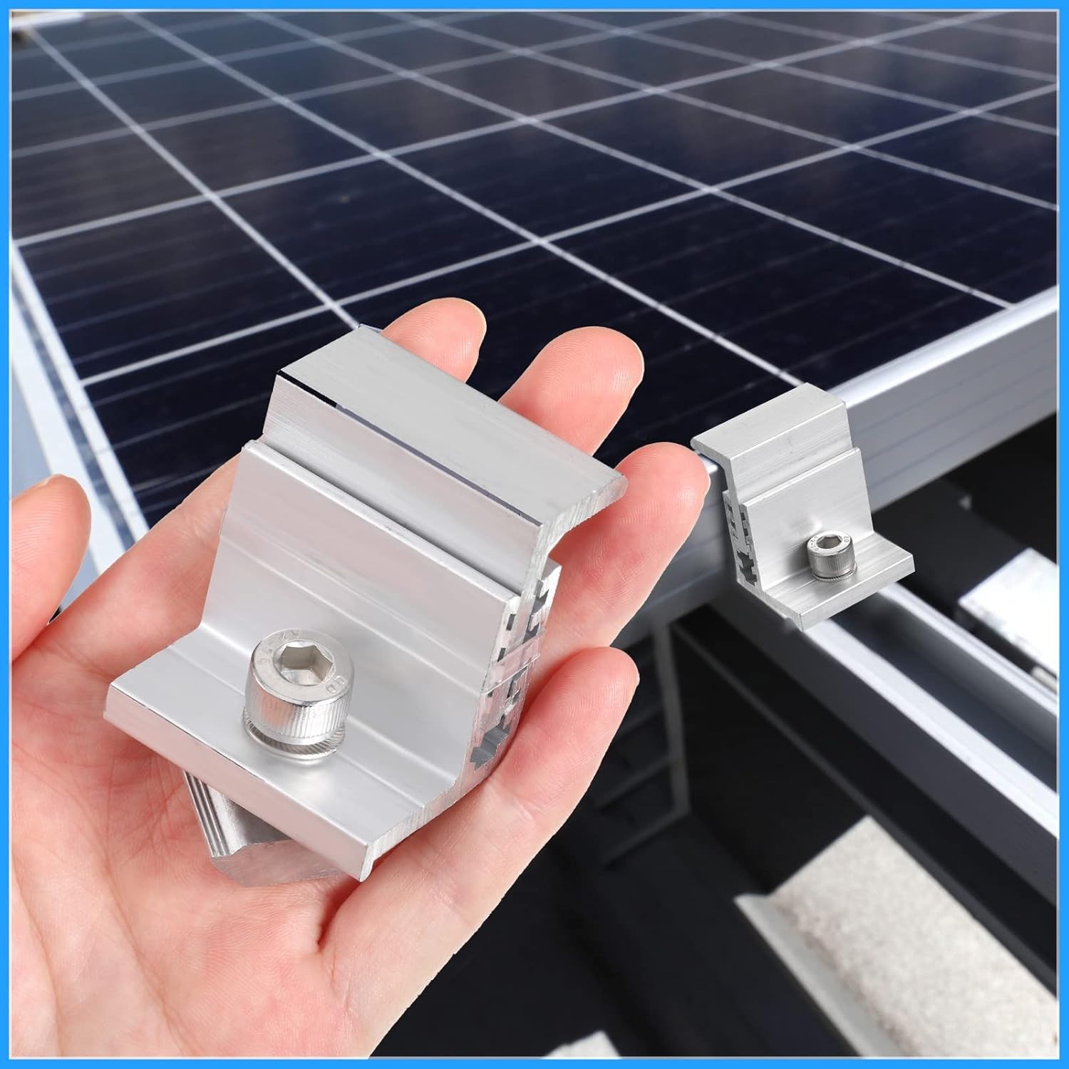 1.06 Inch Solar Panel Bracket Aluminum Solar Mid Clam with Mounting Brackets 32-