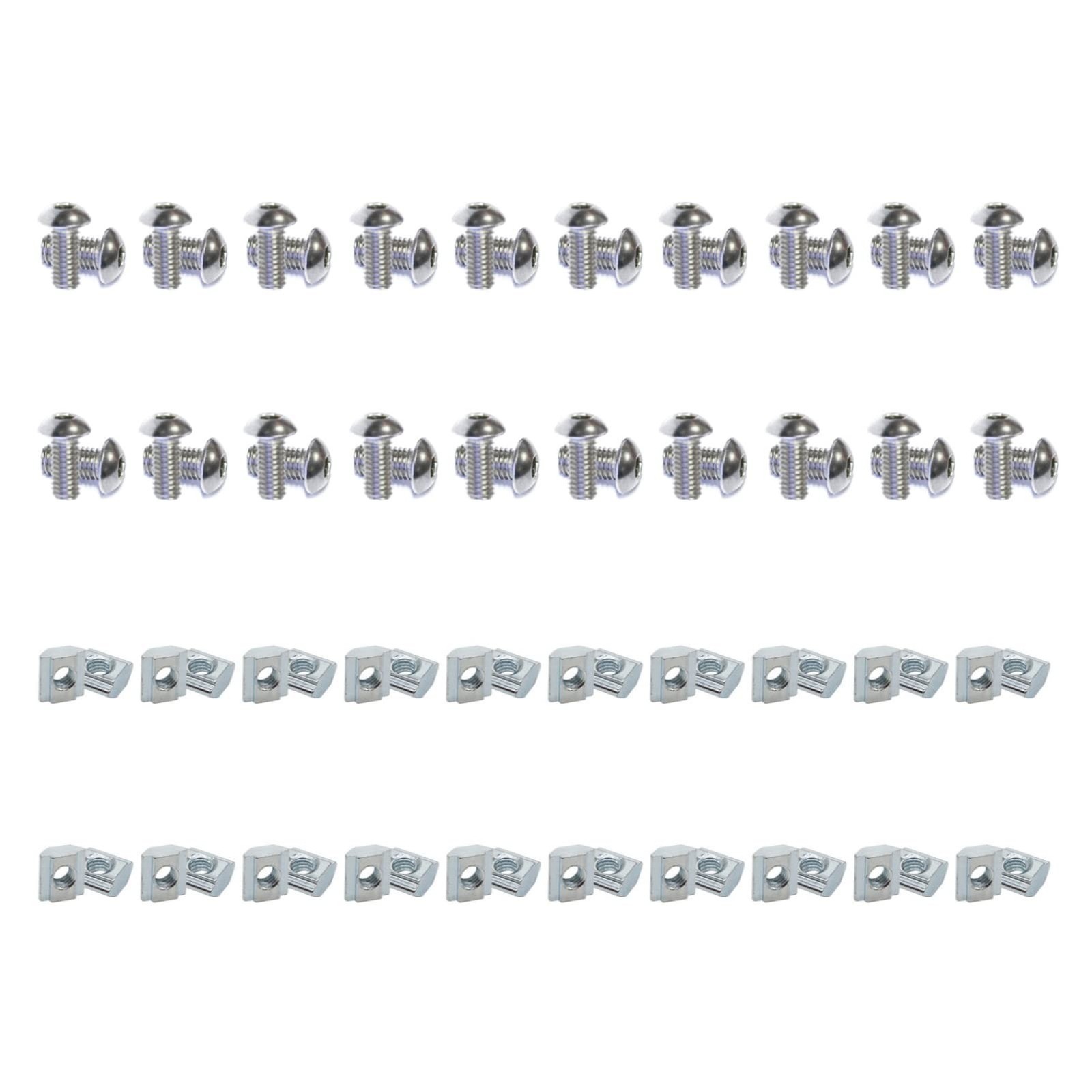 40pcs T-Slot Nuts and Bolts, 1010 Series 1x1 Inch Aluminum Extrusion Fasteners