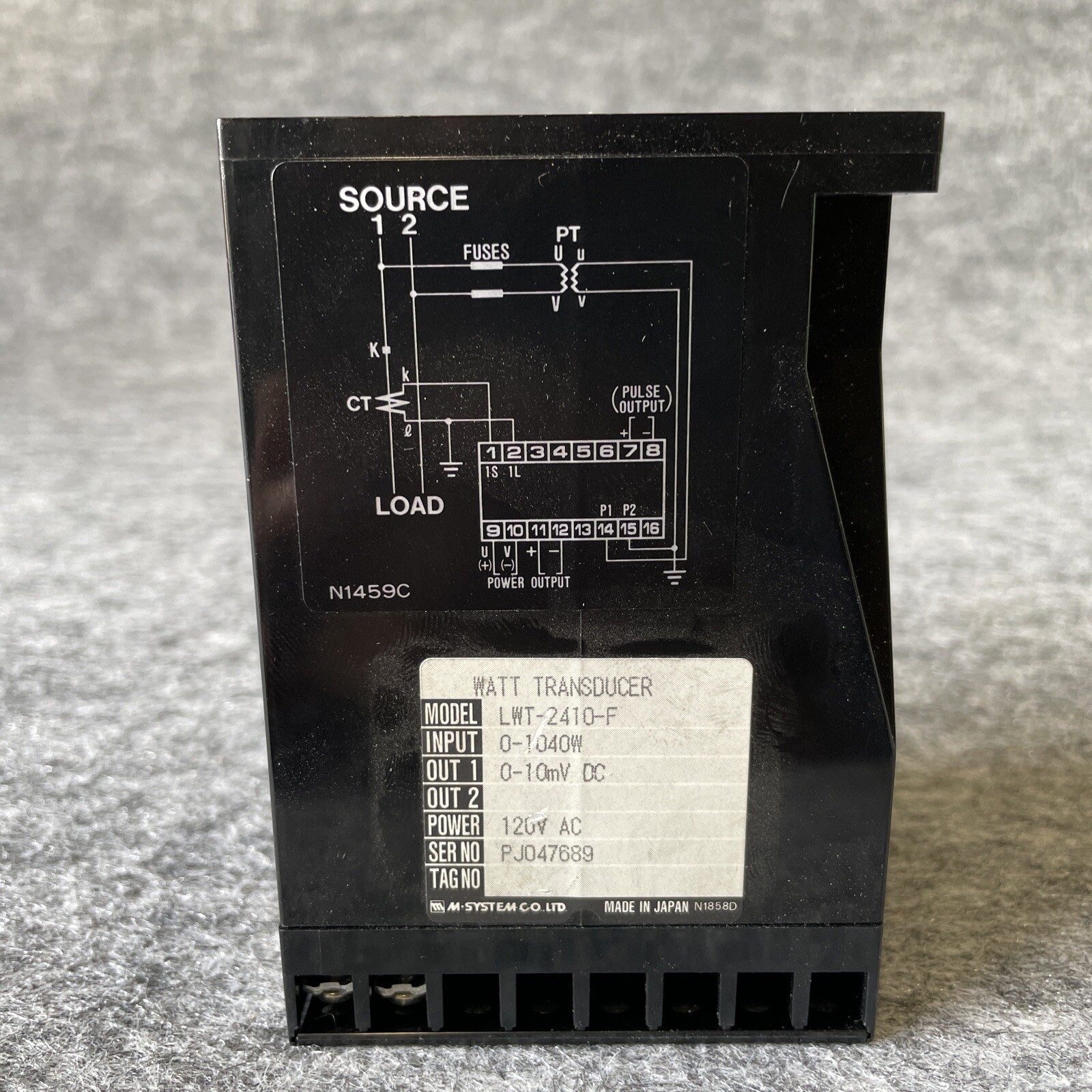 M System Co. LWT-2410-F Watt Transducer New
