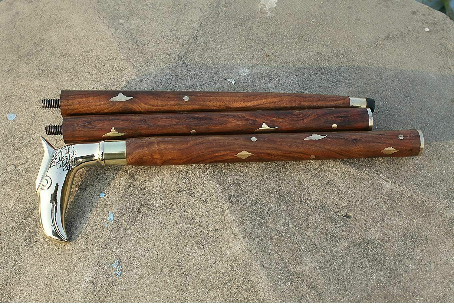 Custom Wooden Walking Cane for Men Fashionable - Eagle - Cool Vintage Wood Canes