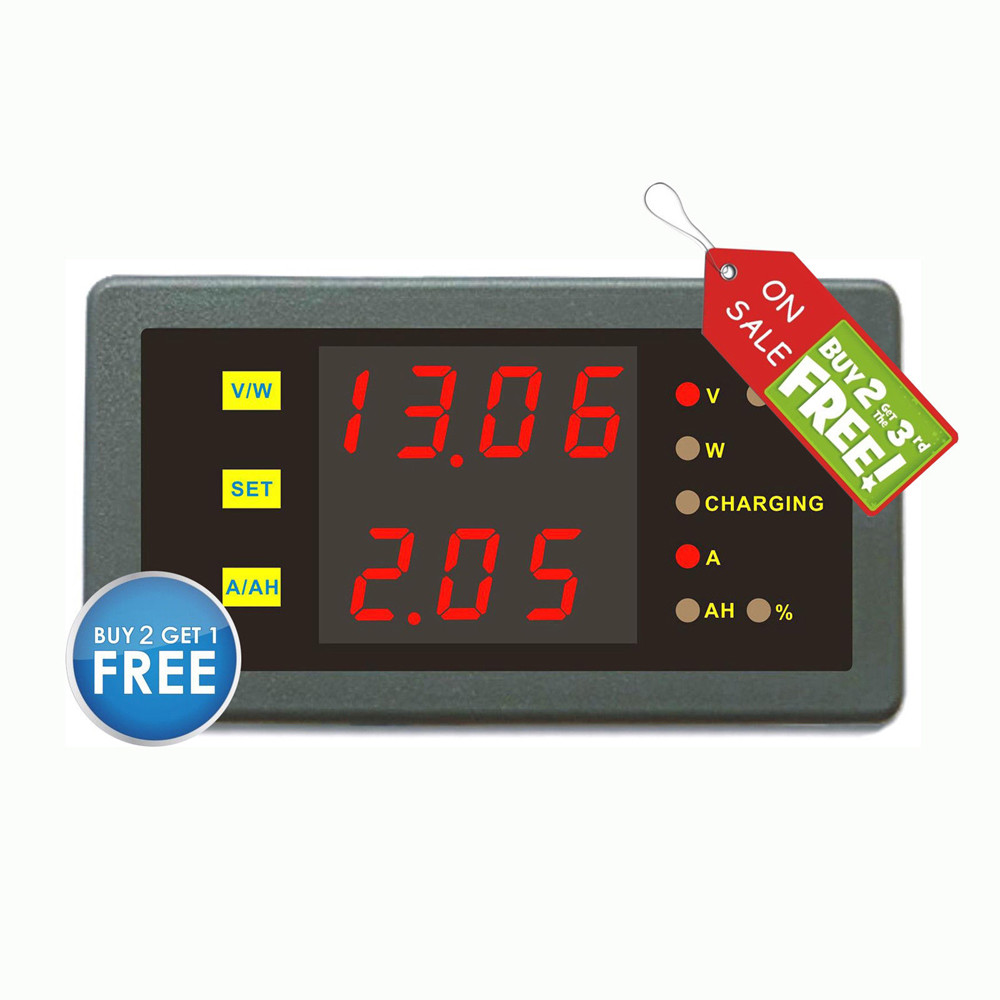 DC 90V50A Volt Amp Battery Capacity Power Combo Meter Charge Discharge Indicator