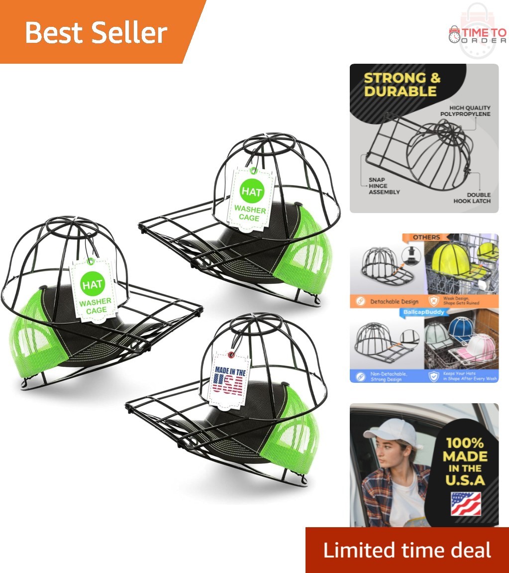 3 Pack Baseball Cap Washer Cage for Washing Machine & Dishwasher Kid Adult