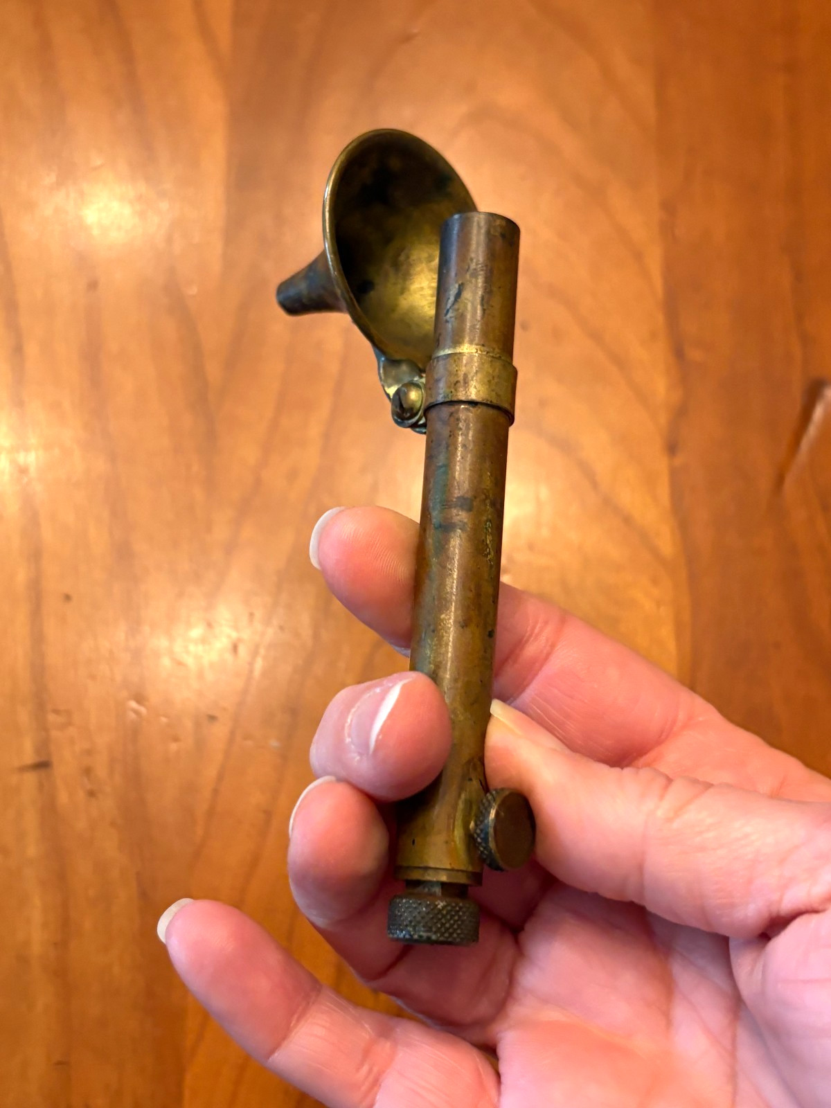 Vintage Brass Adjustable Black Powder Measure Muzzleloader Funnel