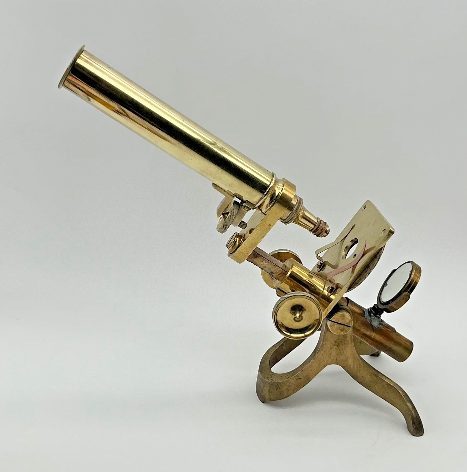 Late 19th Century Henry Crouch Brass Microscope