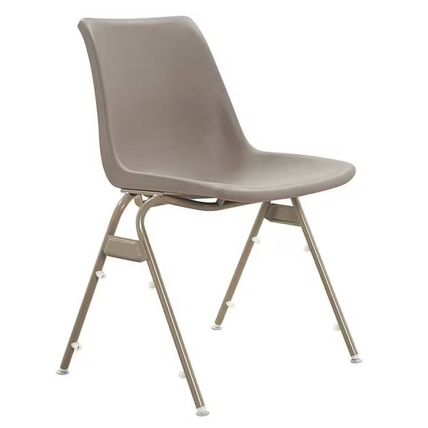 Manufacturer Varies Stacking Chair, Plastic, Sand 3W033 Manufacturer Varies