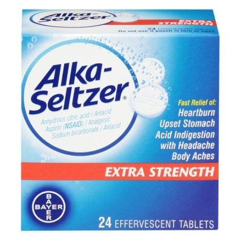 AlkaSeltzer Extra Strength Effervescent Tablets Upset Stomach Relief Antacid24ct
