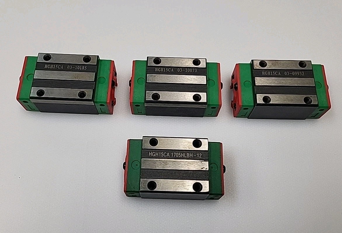 HGH15CA Linear Rail Sliding Block Bearing Steel Rail Carriage Lot Of 4