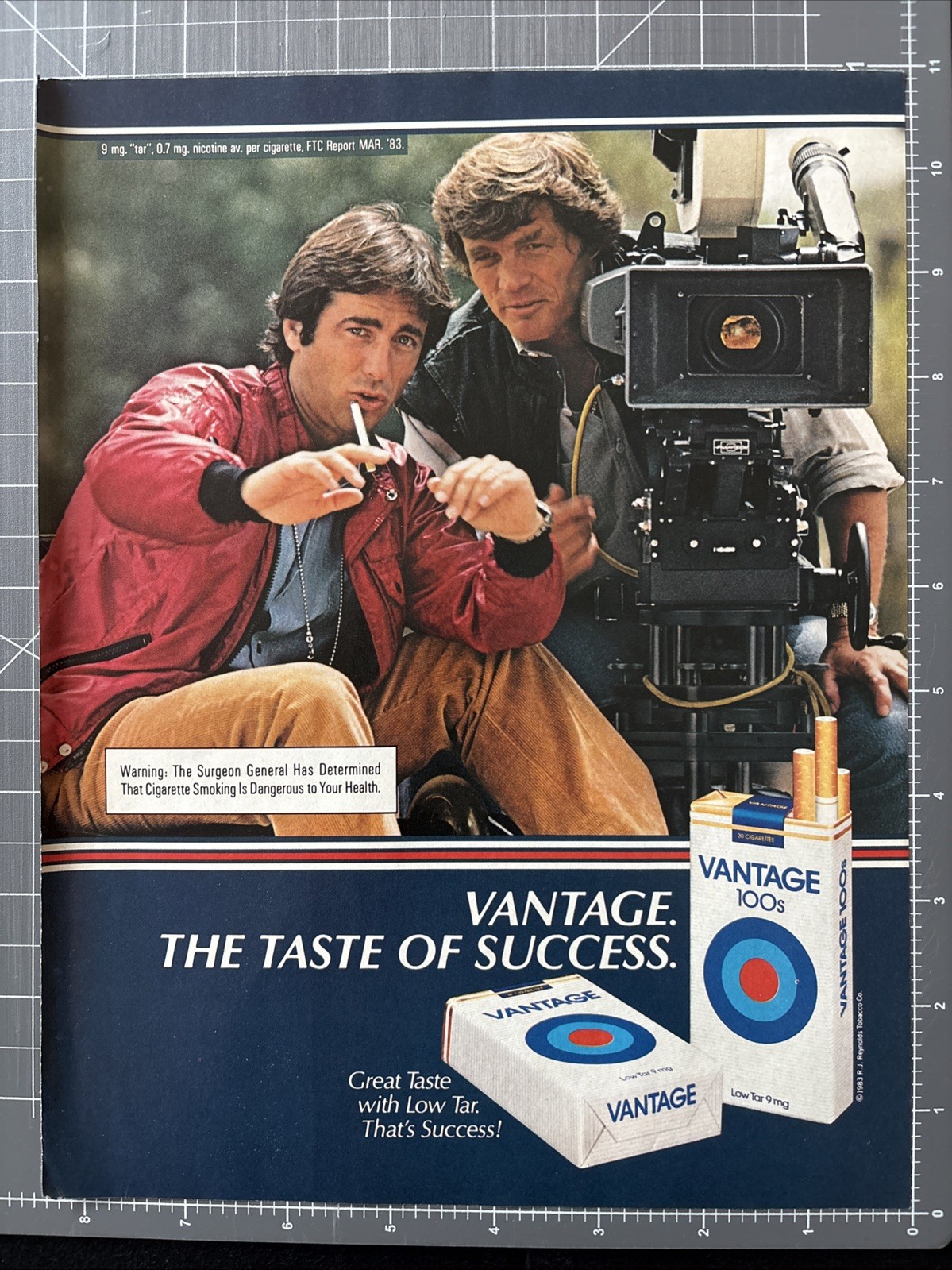 1983 vintage original print ad Vantage 100’s Cigarettes