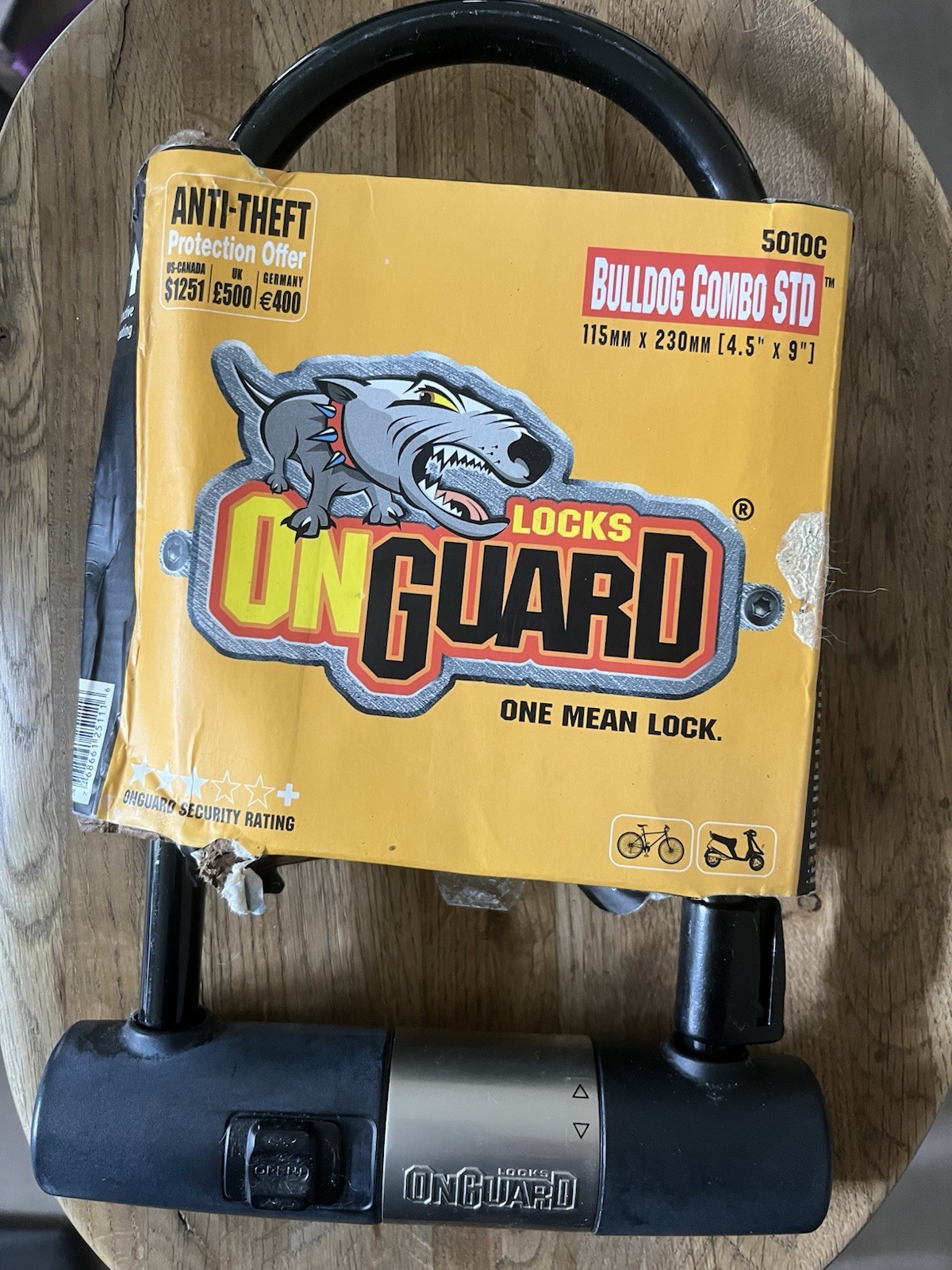 Onguard Bulldog Combination Anti-Theft Bike Lock 5010C Bulldog Combo STD