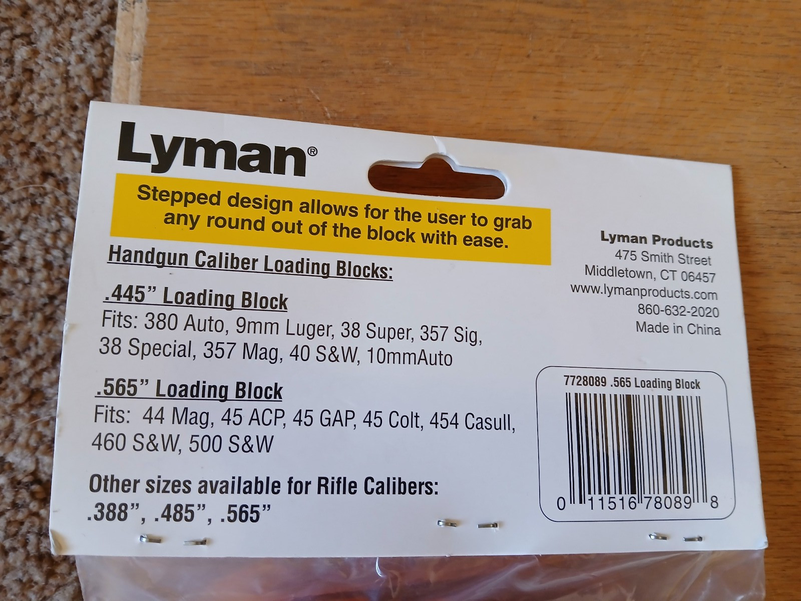 Lyman Bleacher Block - NOS