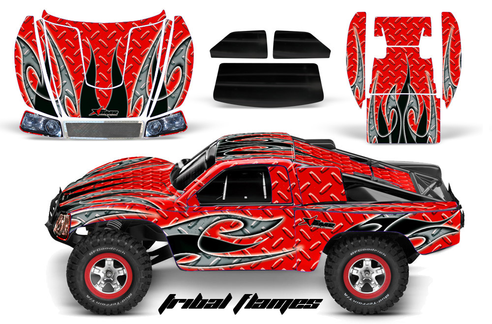 AMR RACING RC GRAPHIC DECAL KIT UPGRADE - TRAXXAS SLASH 4X4 BODY- TRIBAL FLAMES