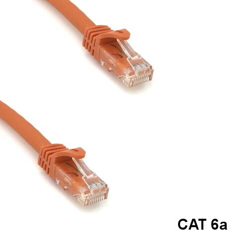 KNTK Orange 5' Cat6a UTP Ethernet Patch Cable 10Gbps 600MHz RJ45 Data Networking