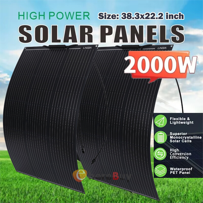 200W Mono Solar Panel 23% High Efficiency Farm Home Shed Rooftop On/Off Grid