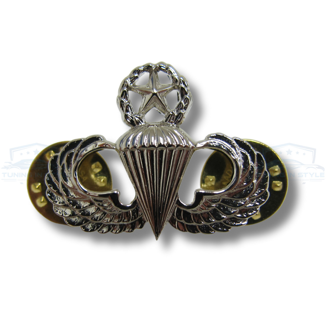 US Air Force USAF Master Parachutist Chrome Badge Midsize Genuine Finish